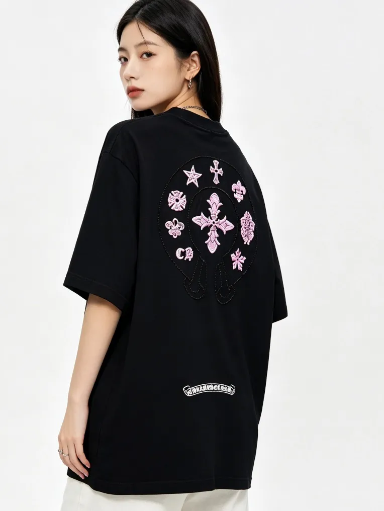 Louis Vuitton/Louis Vuitton warm Color Change embroidered logo short sleeves